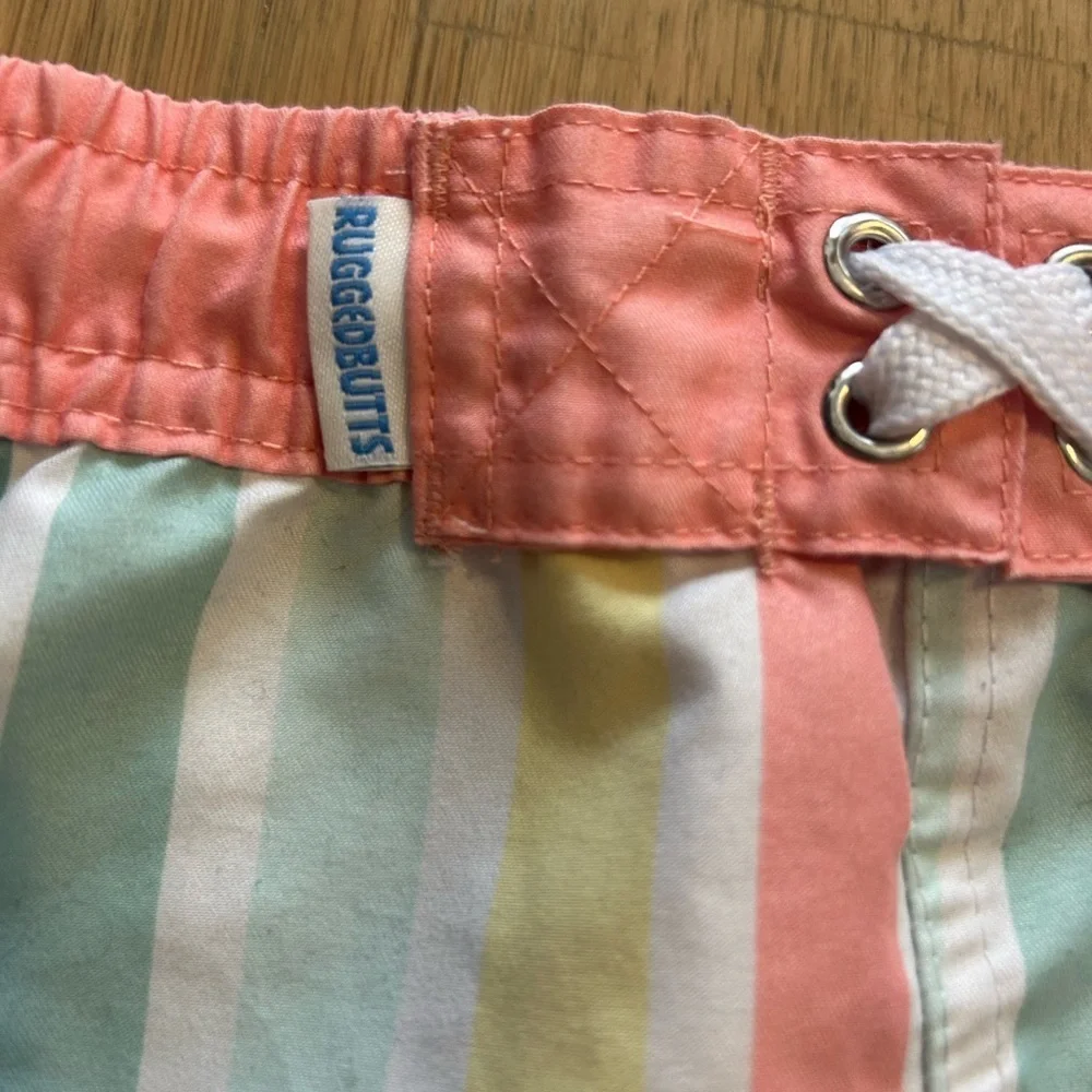RuggedButts Boys Striped Swim Trunks